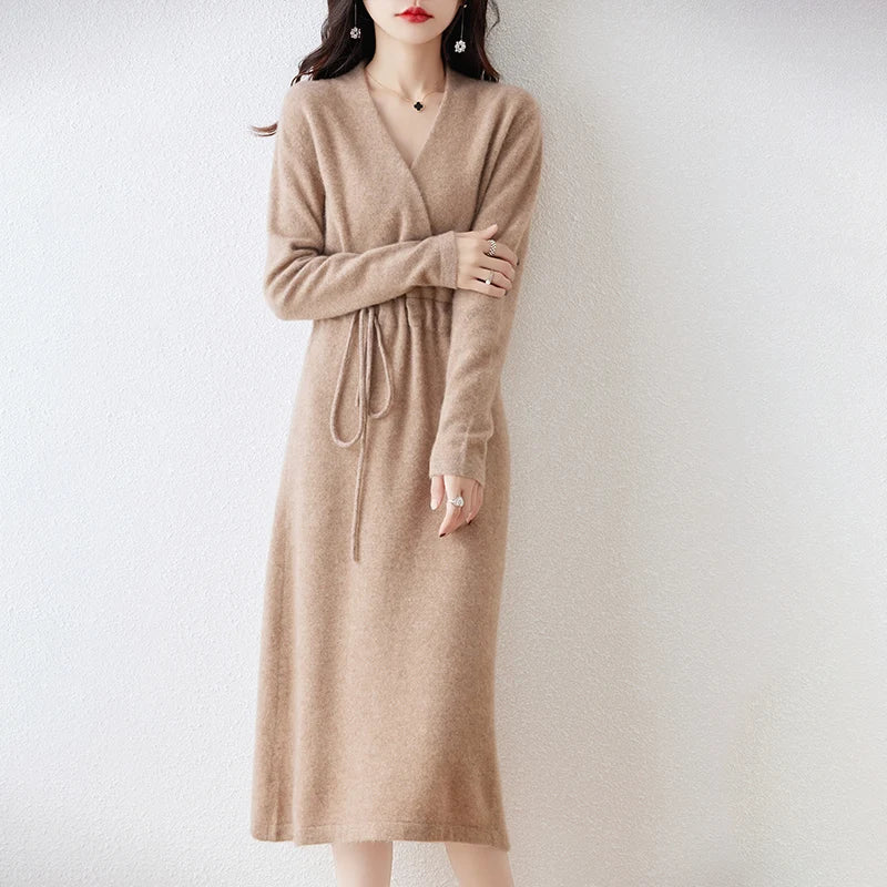 Ivanna | Premium Winter V-Neck Dress