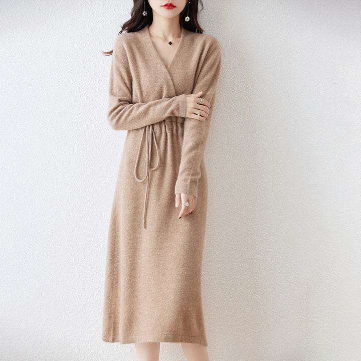 Ivanna | Premium Winter V-Neck Dress
