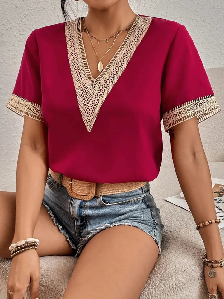 Davina | Elegant blouse with luxury lace details