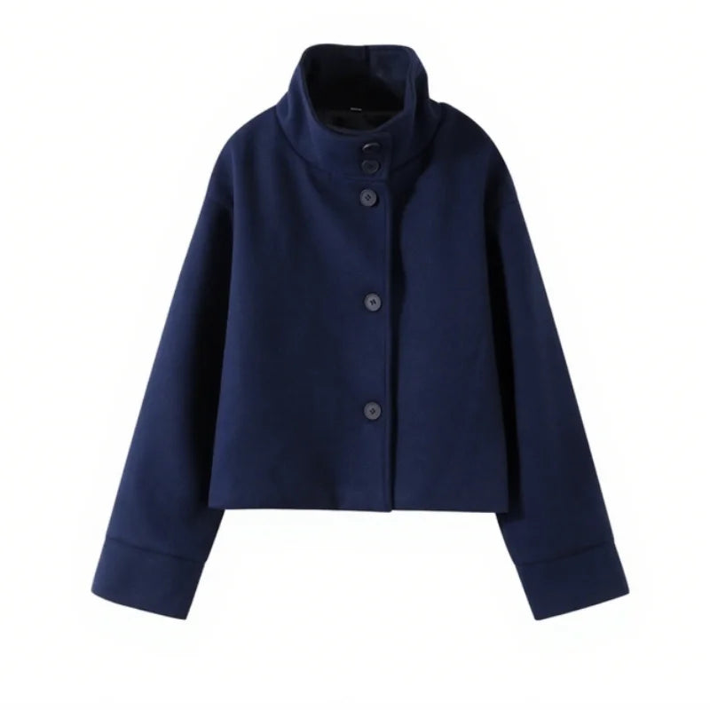 Beatrice | Elegant coat with a stand-up collar, button closure, and pockets