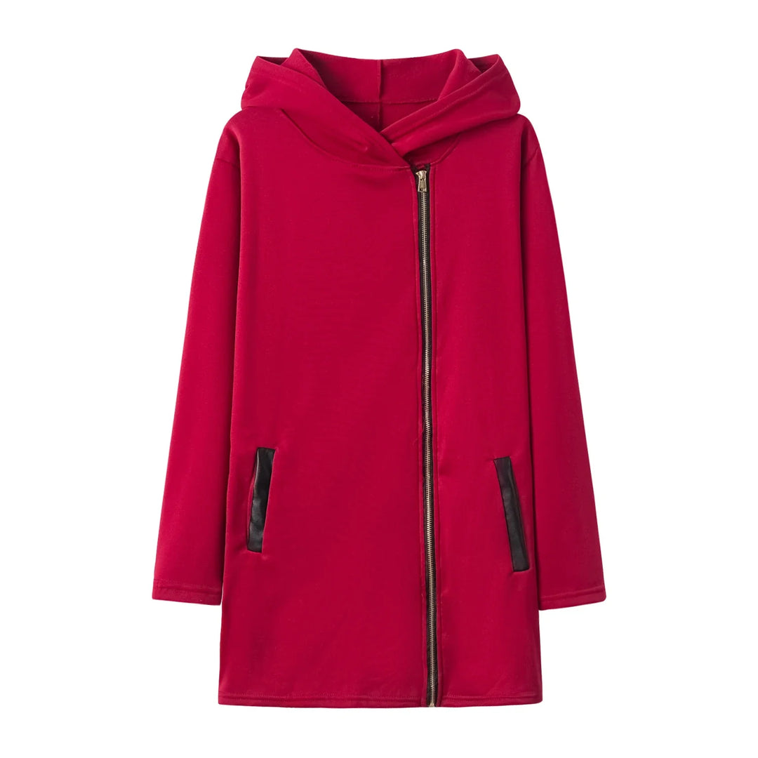 Delilah | Loose-fitting coat with hood and side zip