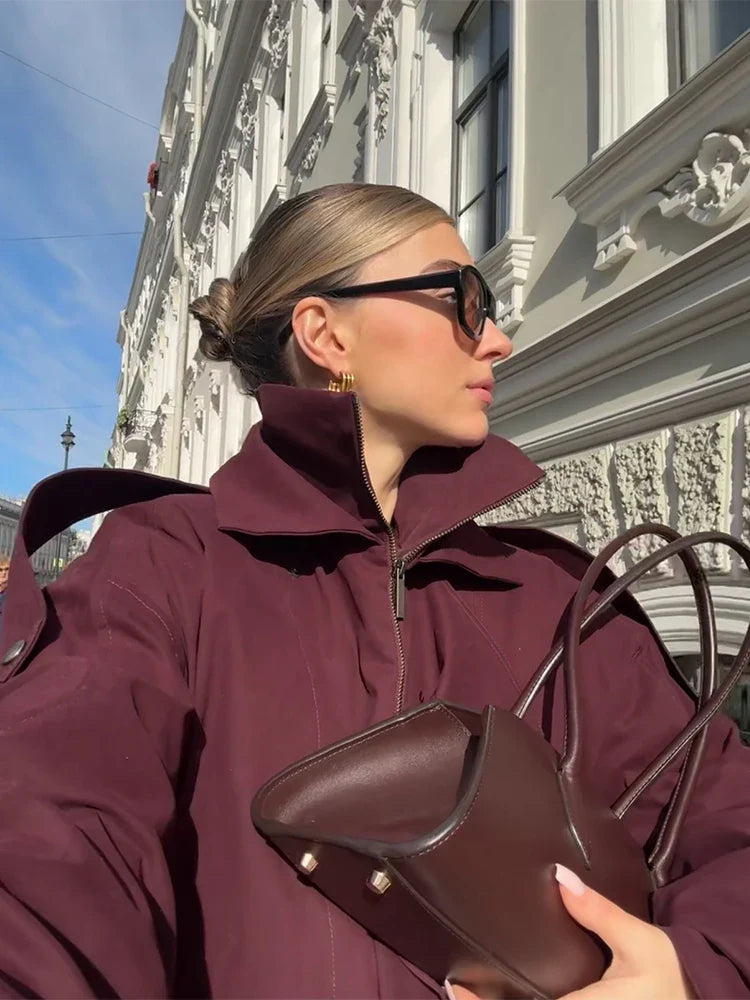 Matilda | Loose-fitting bomber jacket with zip and stand-up collar