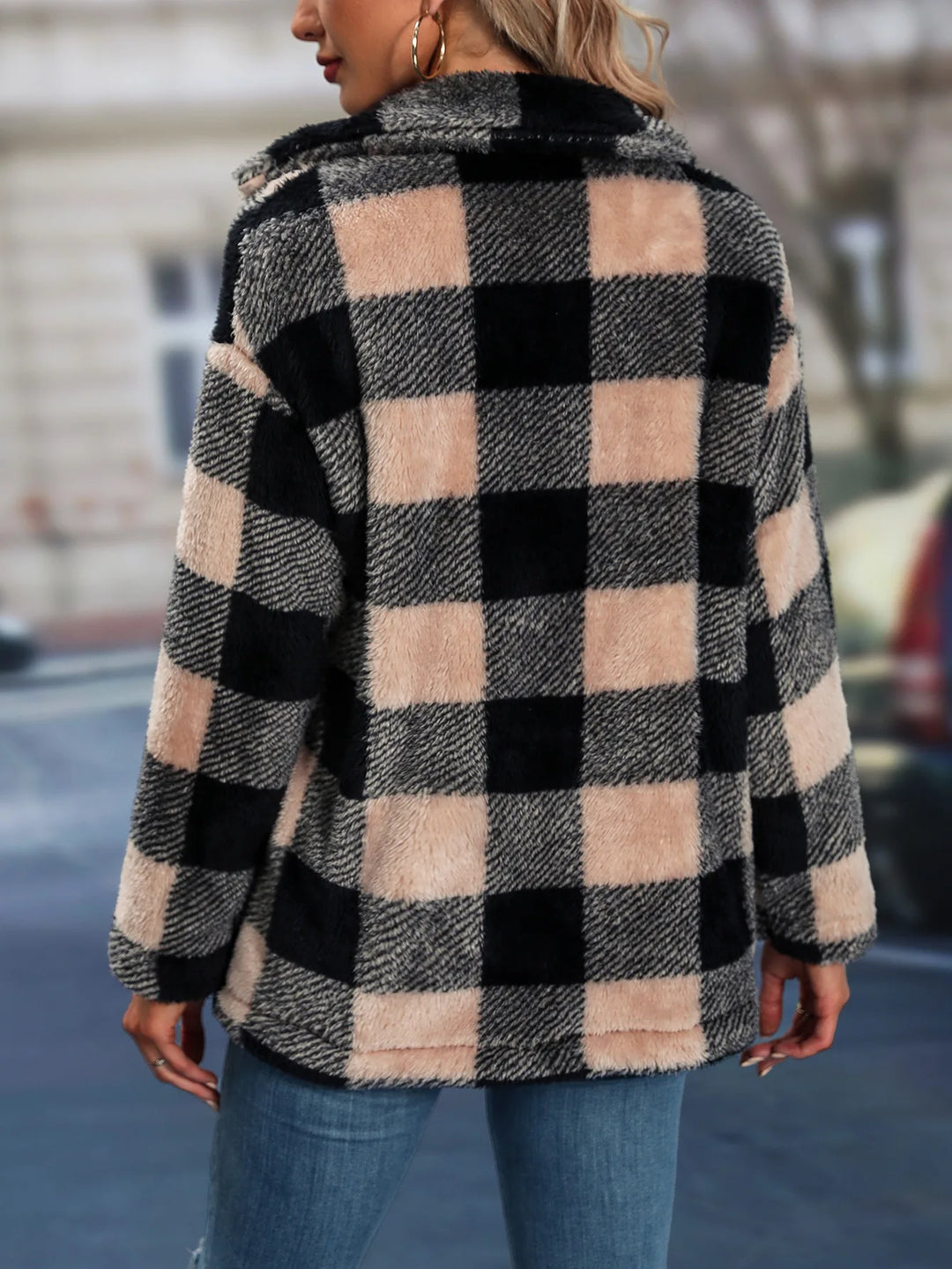 Henrietta | Stylish Checkered Lapel Coat