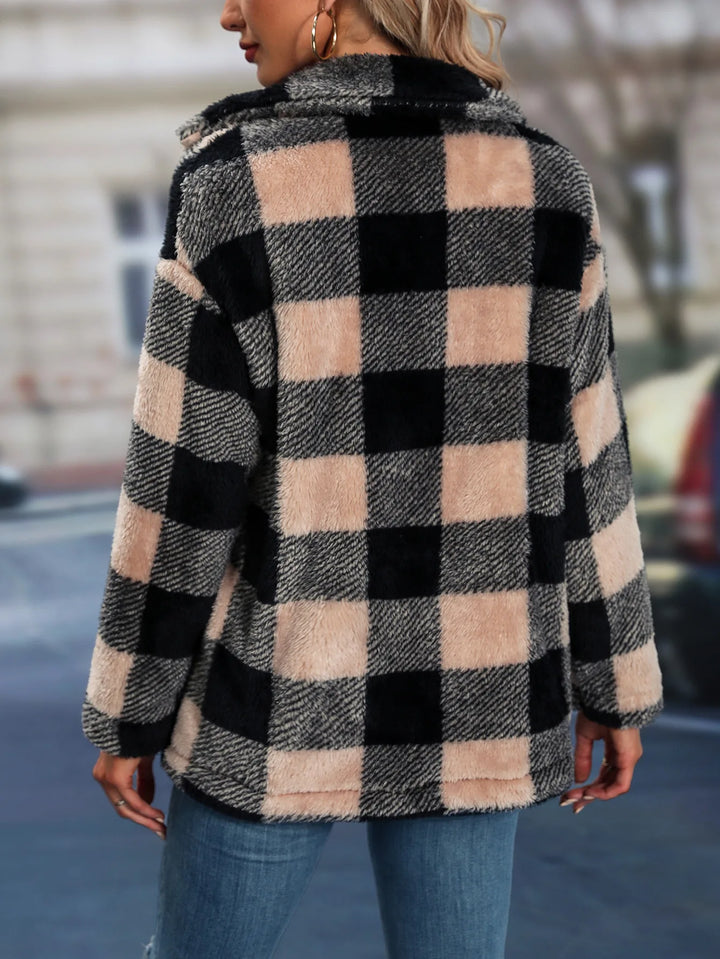 Henrietta | Stylish Checkered Lapel Coat