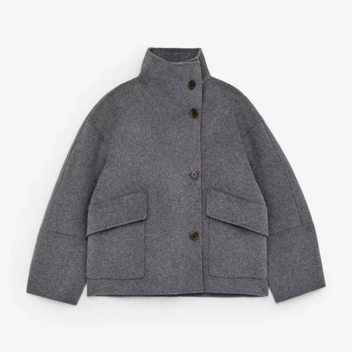 Beatrice | Elegant coat with a stand-up collar, button closure, and pockets