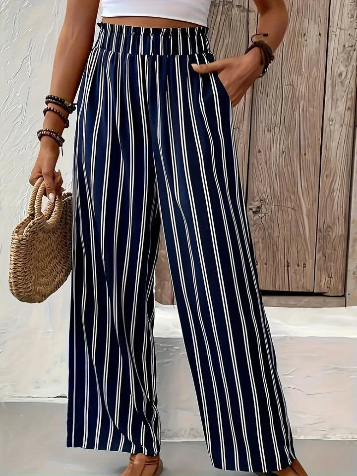 Abby | Striped Trousers with Wide Legs