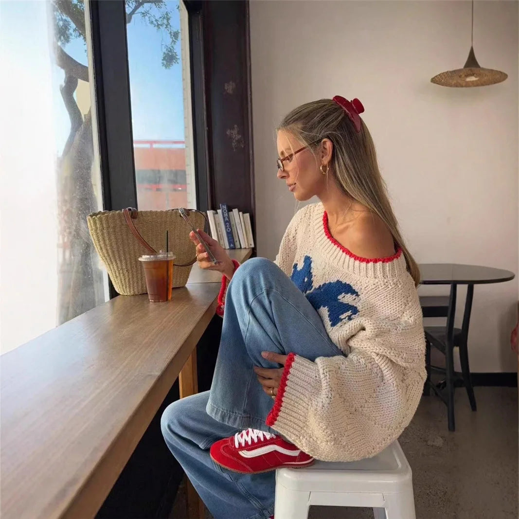 Harper | Oversized Fish Print Sweater