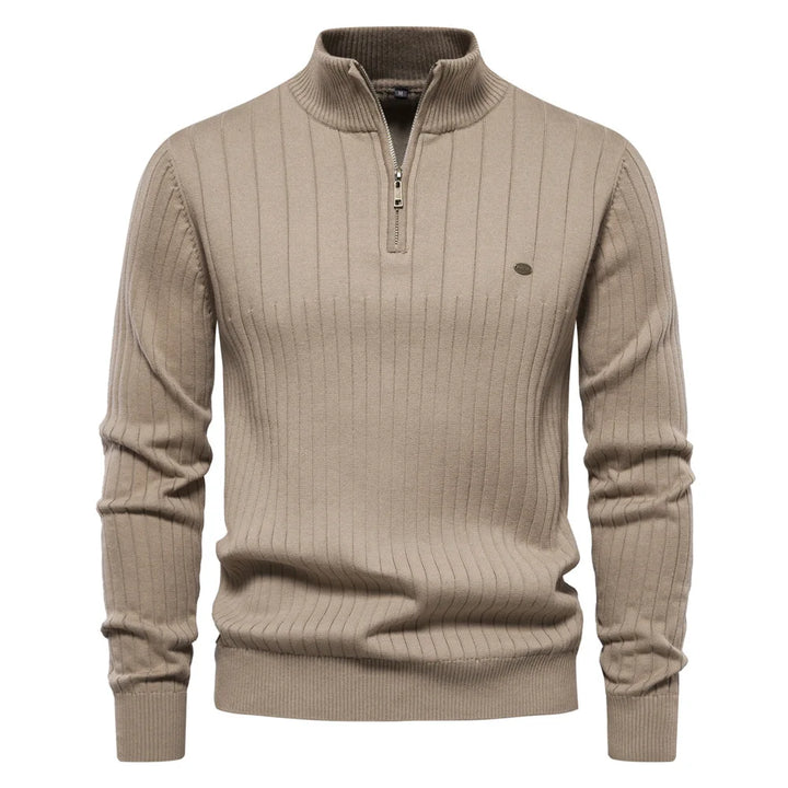 Robert | Quarter Zip Sweater with Stand-up Collar