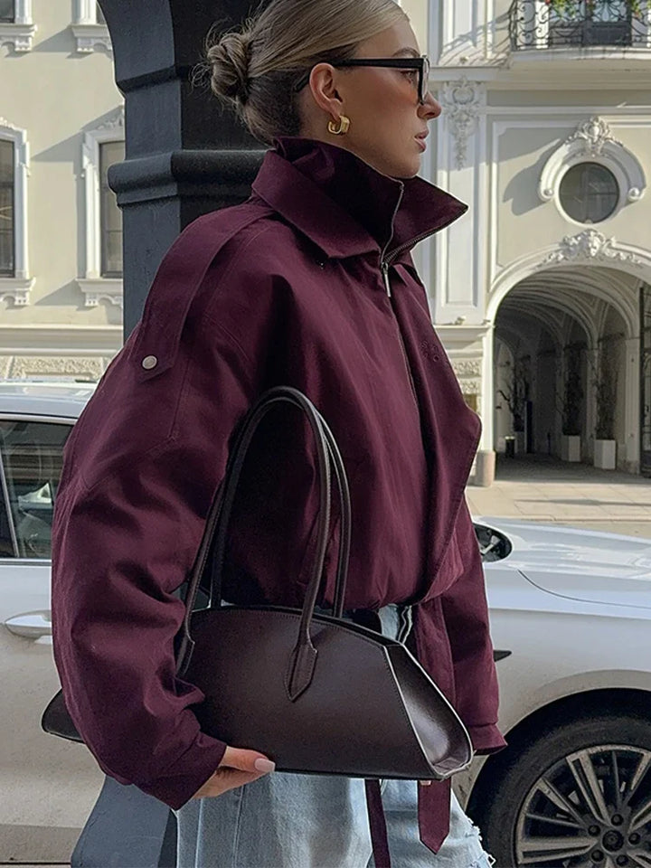 Matilda | Loose-fitting bomber jacket with zip and stand-up collar