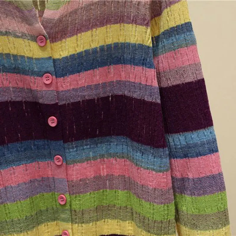 Myrna | Striped Retro Cardigan