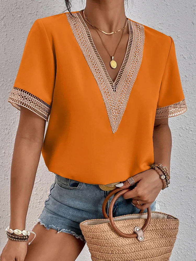 Davina | Elegant blouse with luxury lace details