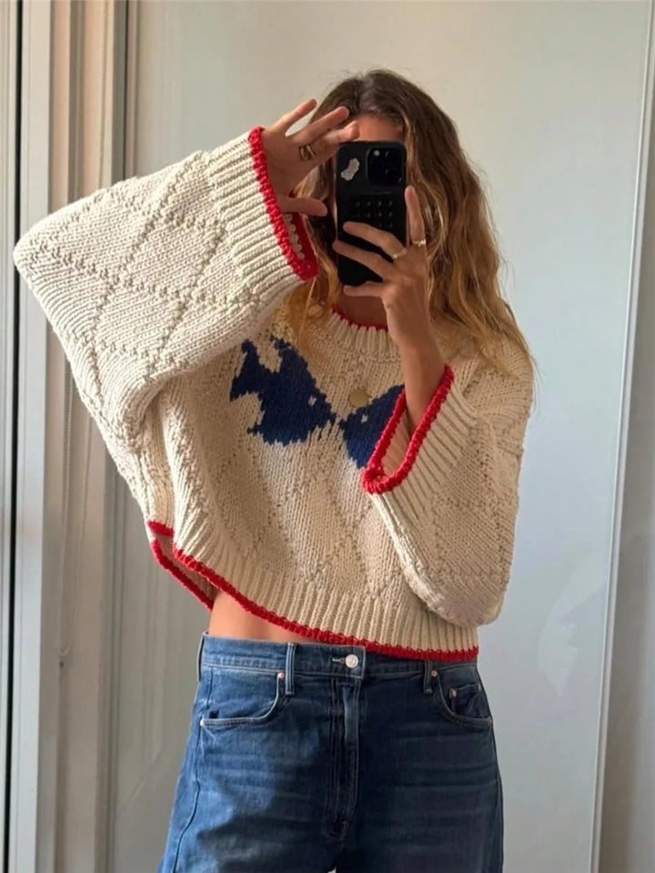 Harper | Oversized Fish Print Sweater