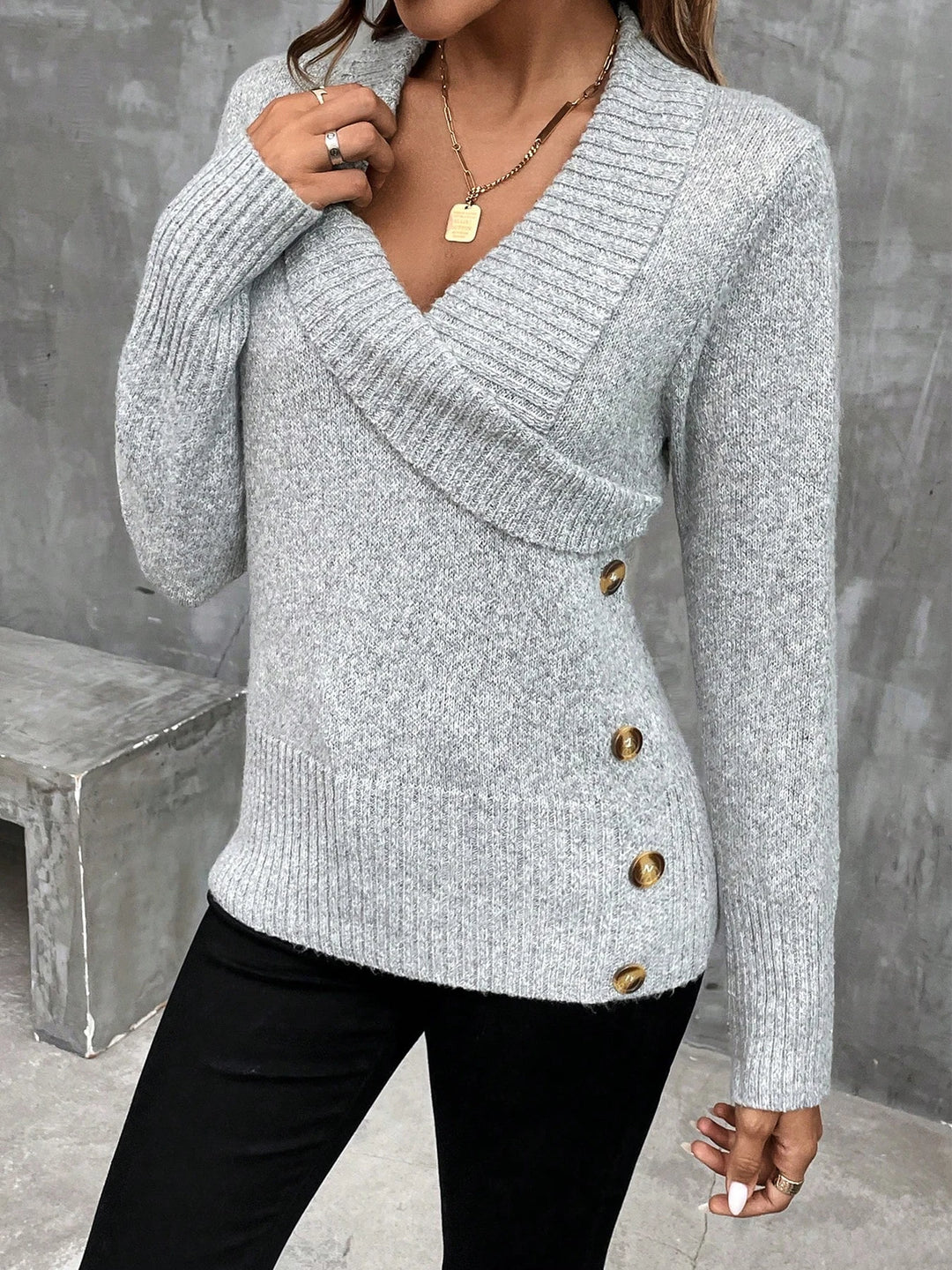 Chiara | Wrap-up Knitted Sweater