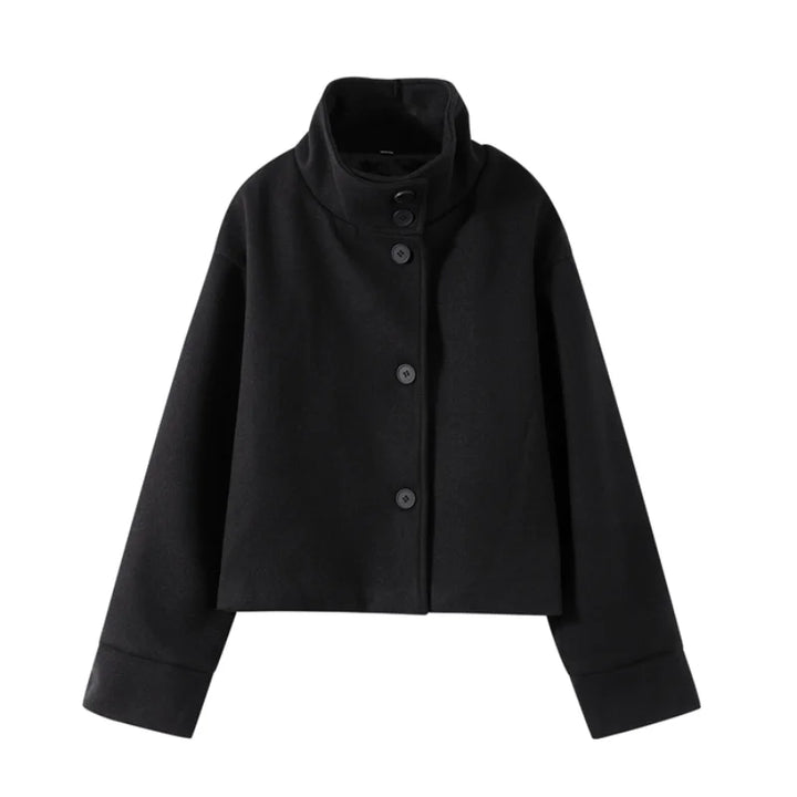 Beatrice | Elegant coat with a stand-up collar, button closure, and pockets