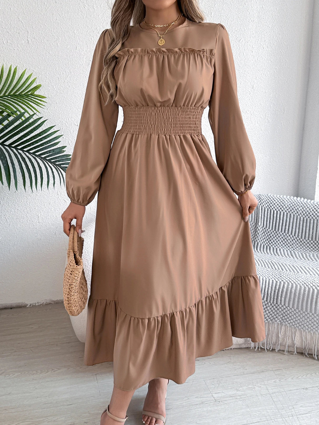 Teresa | Ruffled Longsleeve Midi Dress