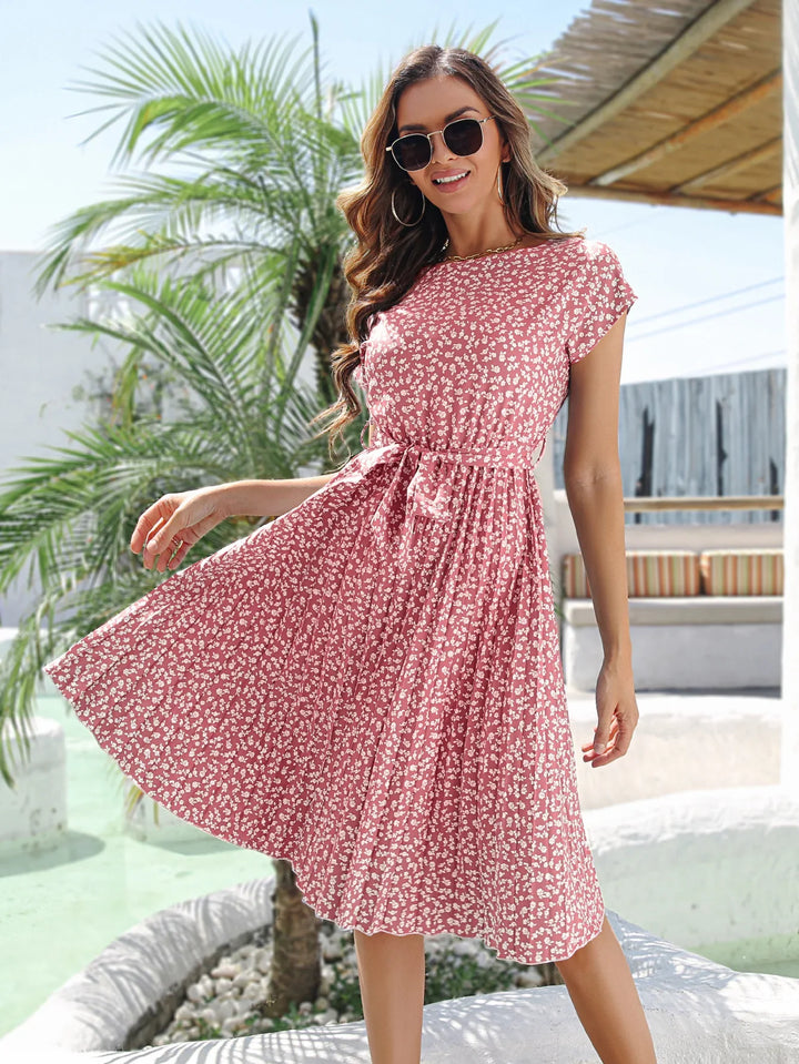 Anette | Midi dress with floral pattern
