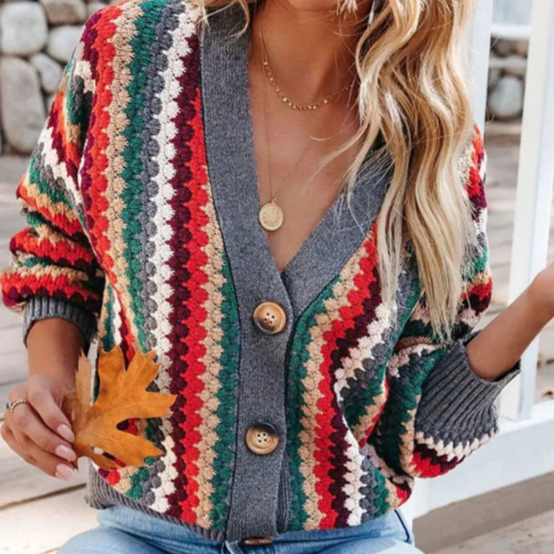 Amalia | Retro Multicoloured Cardigan