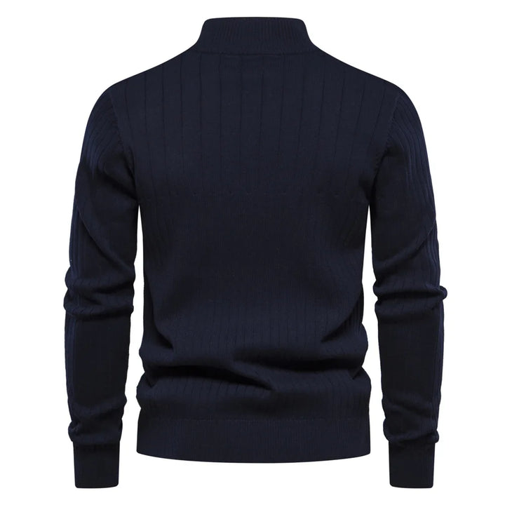 Robert | Quarter Zip Sweater with Stand-up Collar