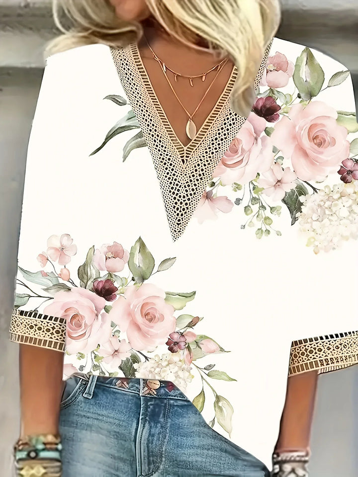 Nela | Blouse with Colourful Print