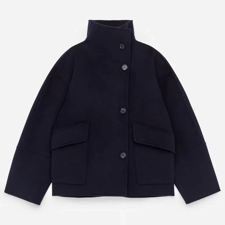 Beatrice | Elegant coat with a stand-up collar, button closure, and pockets