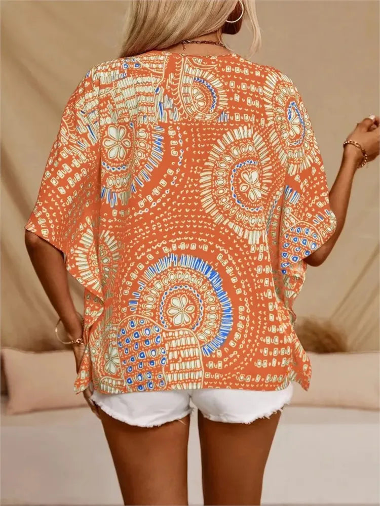 Ellaine | Boho blouse with vibrant print