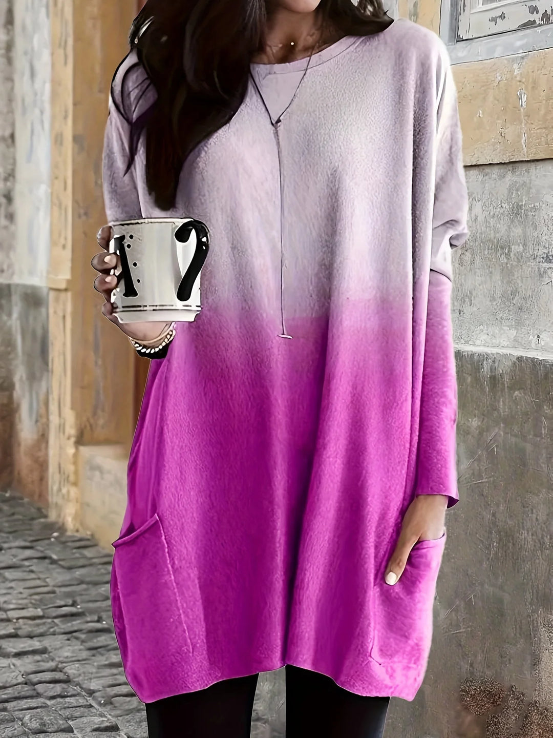 Isolde | Elegant Gradient Long Sleeve Top