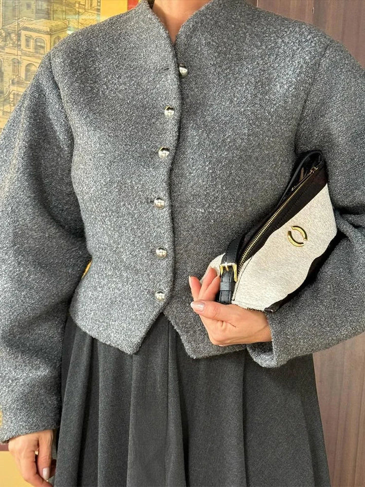 Matilda | Loose-fitting bomber jacket with zip and stand-up collar