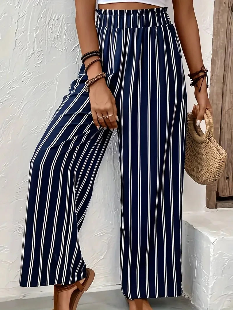 Abby | Striped Trousers with Wide Legs