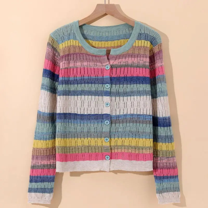 Myrna | Striped Retro Cardigan