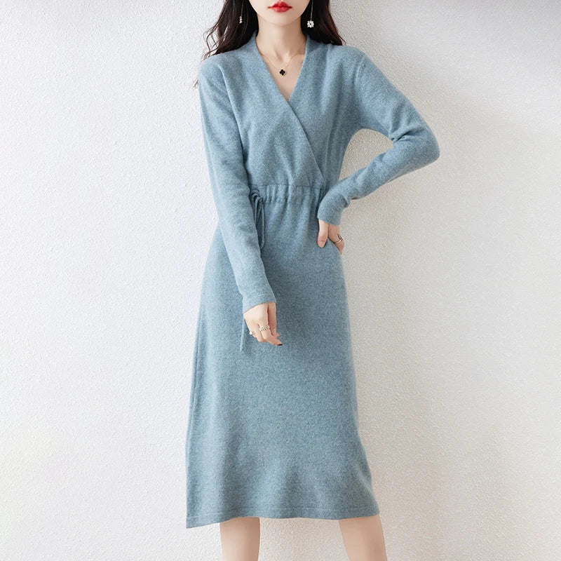 Ivanna | Premium Winter V-Neck Dress