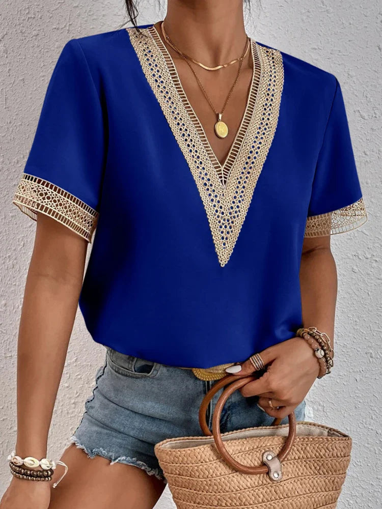 Davina | Elegant blouse with luxury lace details
