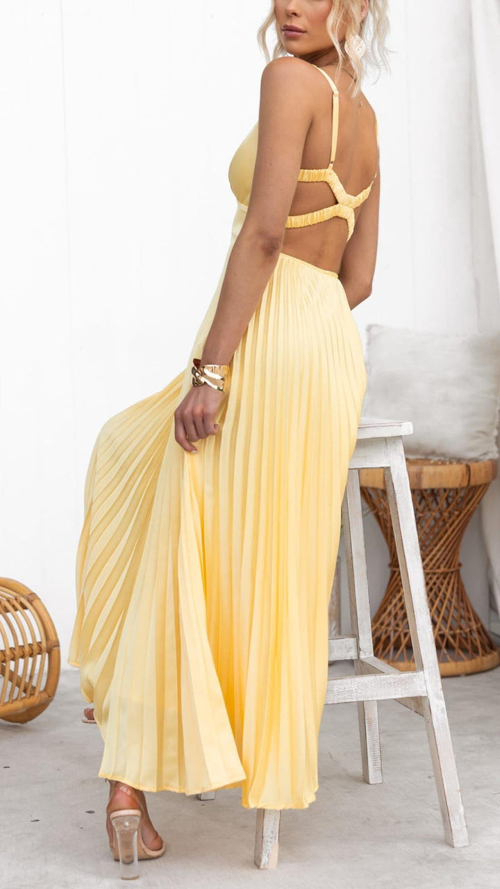 Aby | Elegant pleated maxi dress
