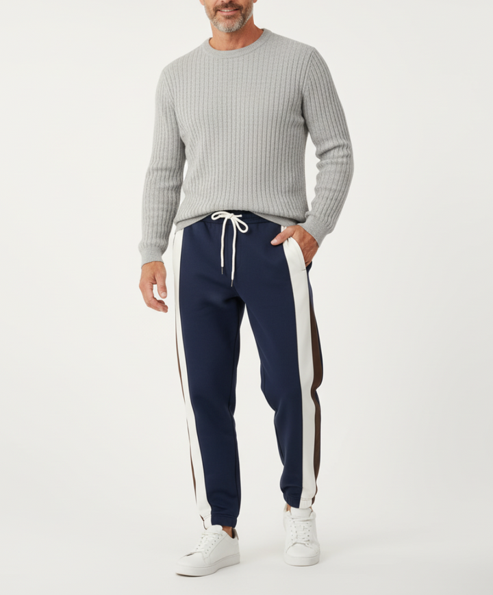 Miguel | Trendy contrast stripe trousers