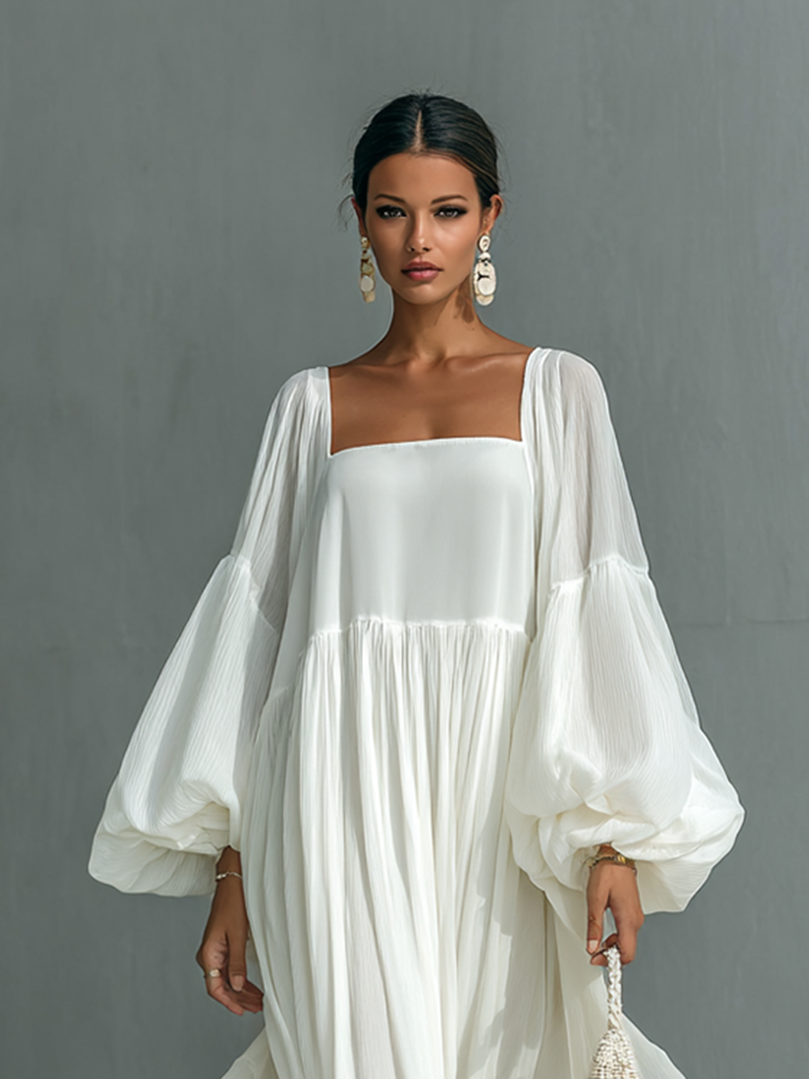 Edah | Lantern Sleeves Maxi Dress