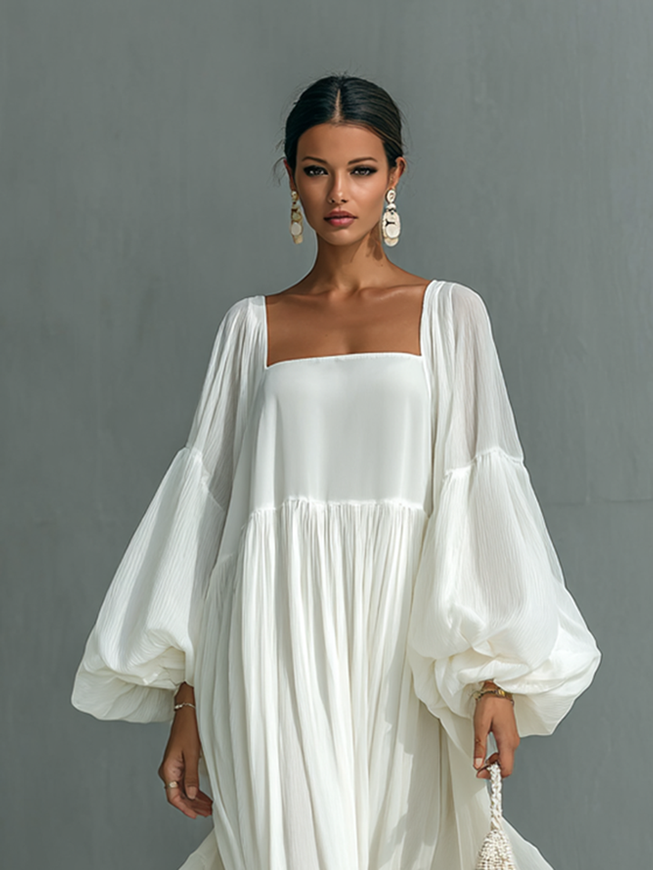 Edah | Lantern Sleeves Maxi Dress