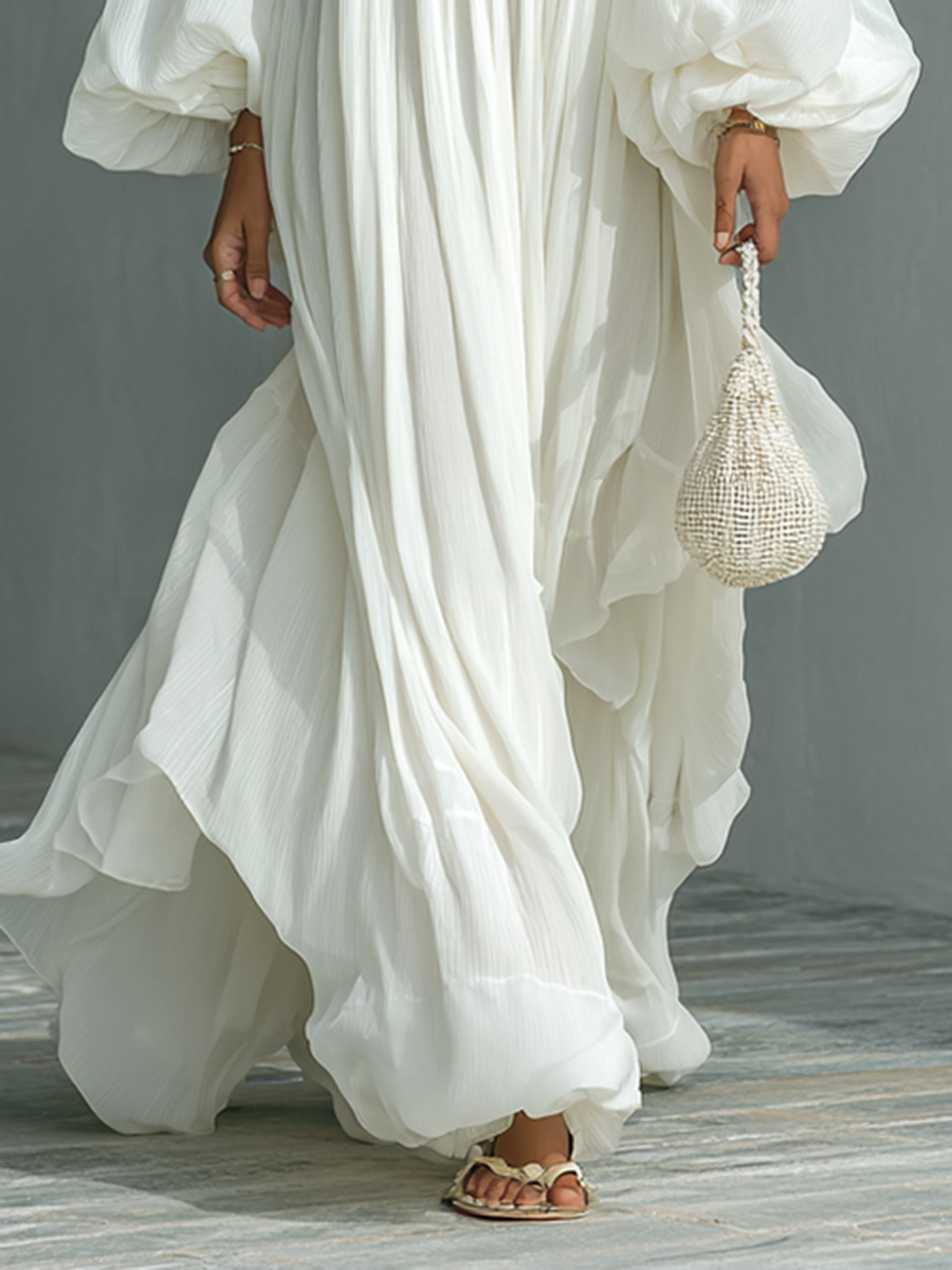 Edah | Lantern Sleeves Maxi Dress