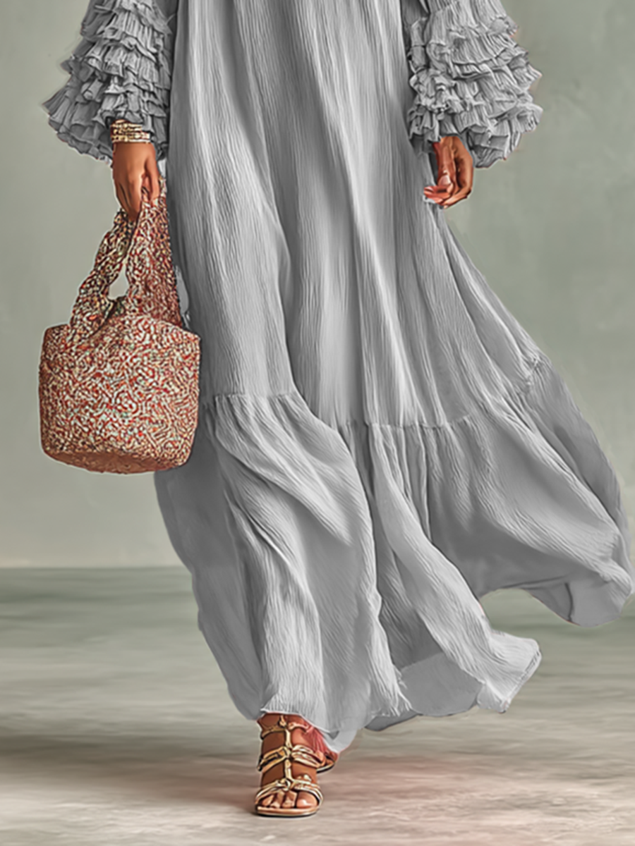 Ramia | Longsleeve Ruffled Maxi Dress