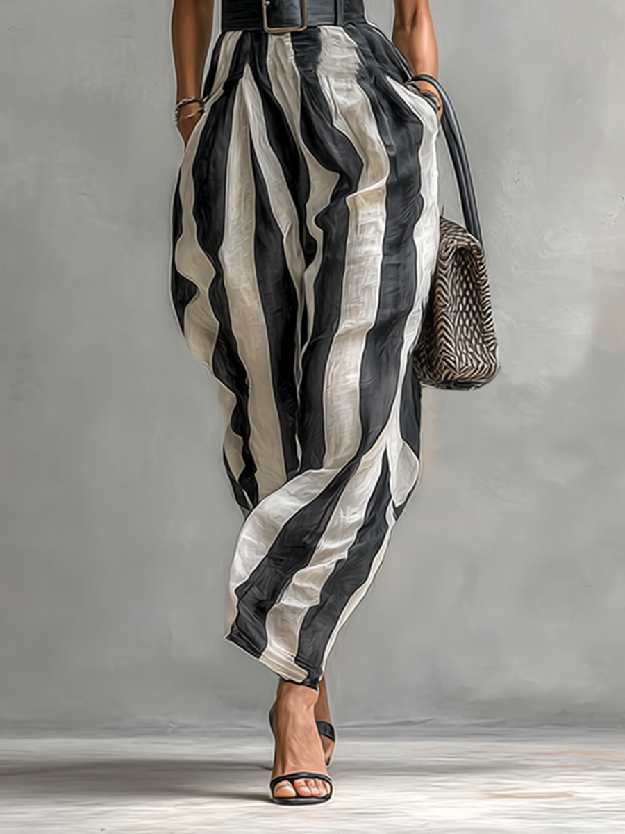 Jane | Striped Short Sleeve Maxi Dress