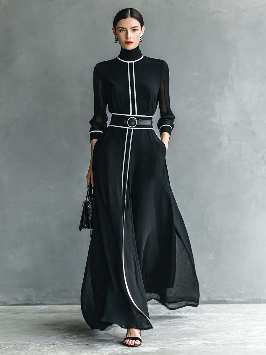 Charlene | Longsleeve Turtleneck Maxi Dress