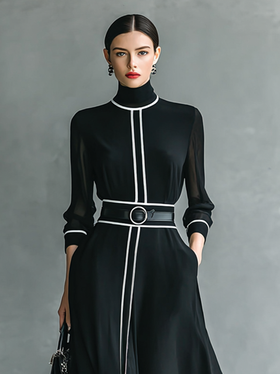 Charlene | Longsleeve Turtleneck Maxi Dress