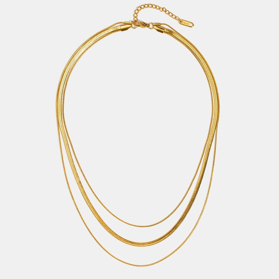 Gold Multi-Strand Chain Necklace