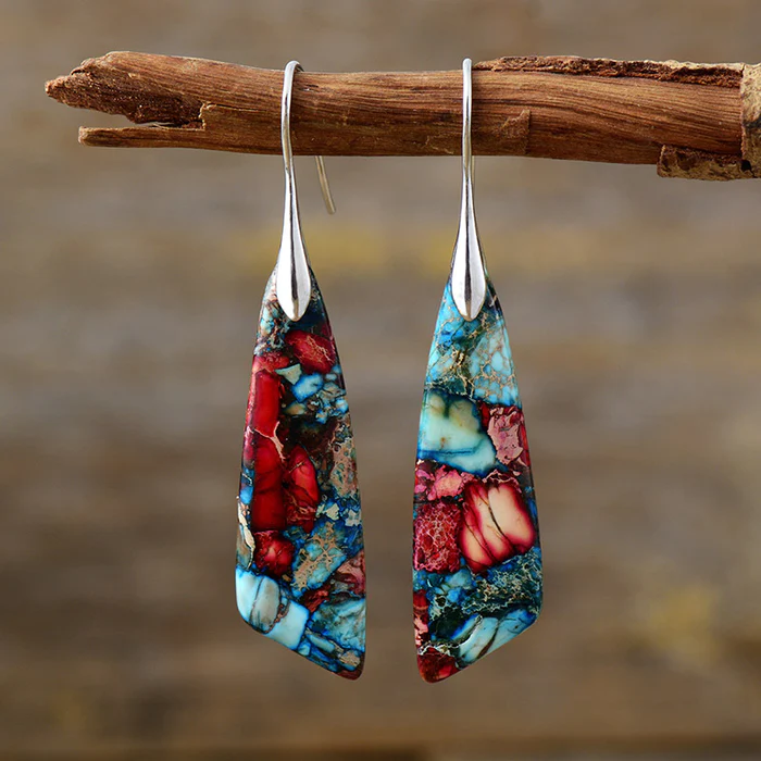 Vintage earrings with coloured stones