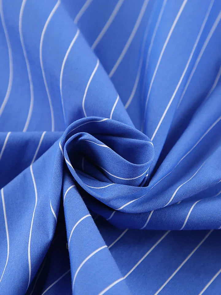 Nadine │ Blue and white striped pyjama set