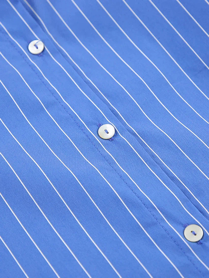 Nadine │ Blue and white striped pyjama set