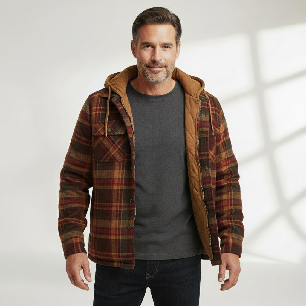 Miles | Plaid Winter Jacket with Hood