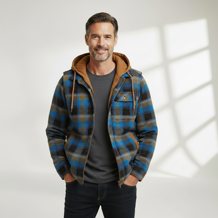 Miles | Plaid Winter Jacket with Hood