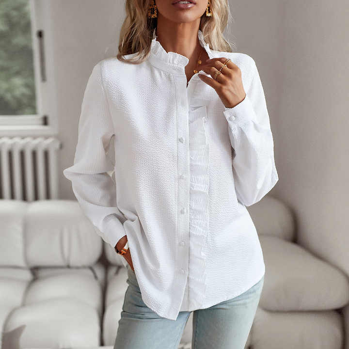 Edith | Elegant blouse with romantic ruffles